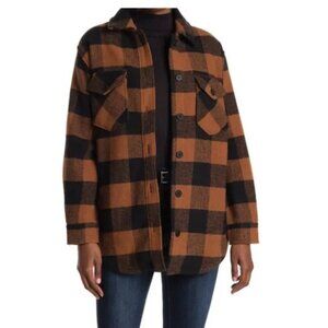 NWT RFI  Orange & Black Plaid Casual Winter Work Wear Gorpcore Shirt Jacket XL